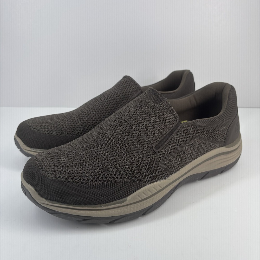 Skechers Expected‎ 2.0 Arago Men's 11 Brown Relaxed Fit Slip-On Comfort Shoes